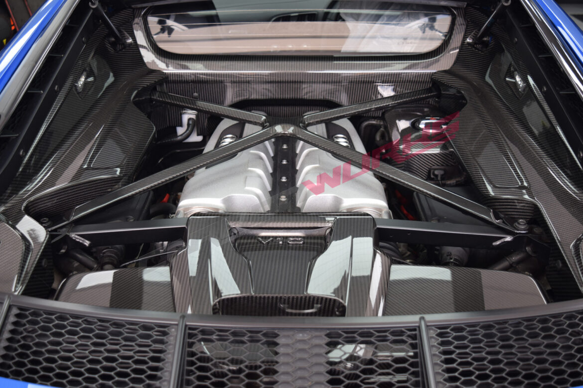 Audi R8 4S Carbon Fibre Engine Bay Kit (7 Pieces) - Carbonwurks