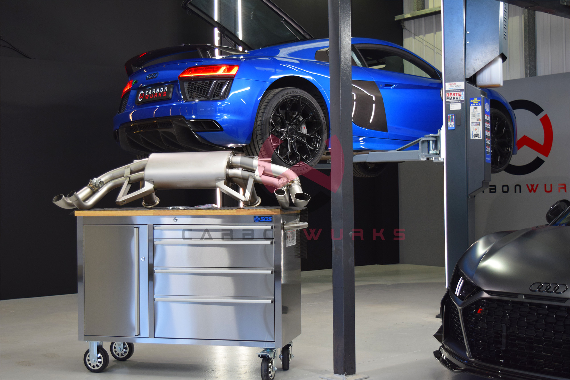 Audi R8 Gen 2 4S Remus Exhaust System Carbonwurks Poole Bournemouth Dorset