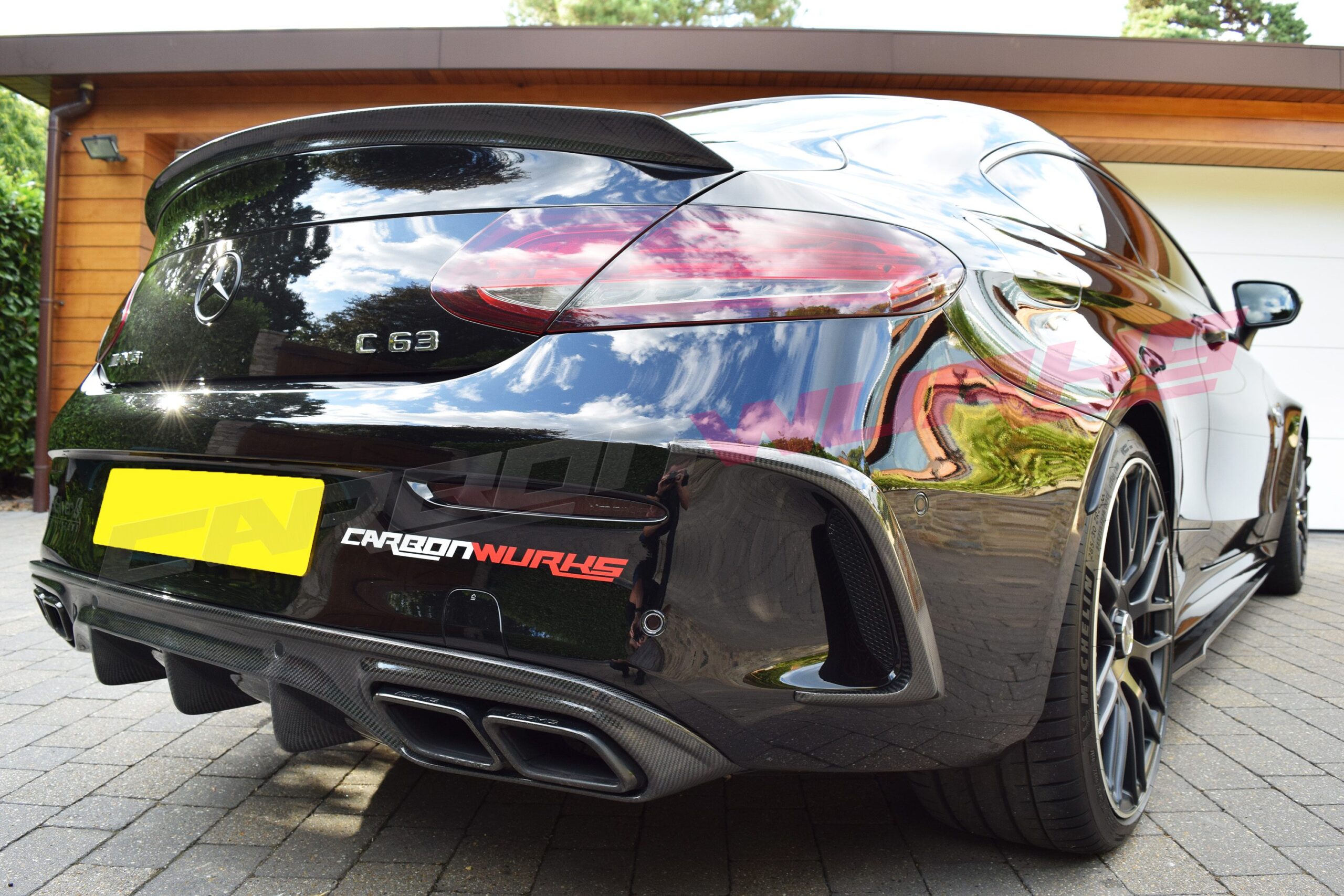 Mercedes C Class Coupe Carbon Fibre Rear Boot Spoiler