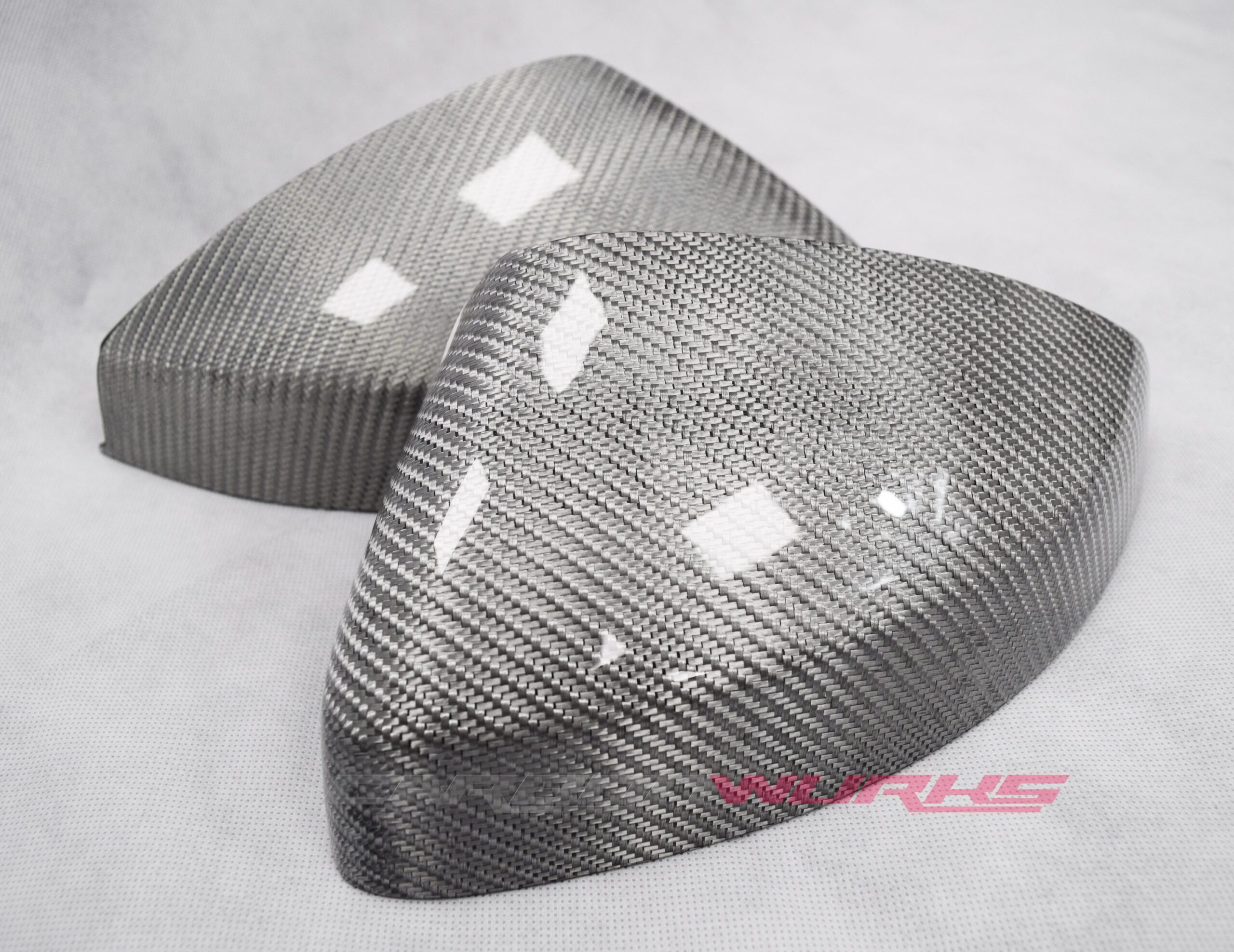 Audi A3 8V Silver Carbon Fibre Mirrors - Without Lane Assist