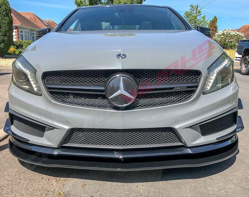 Mercedes A-Class Gloss Black Front Spoiler Extension