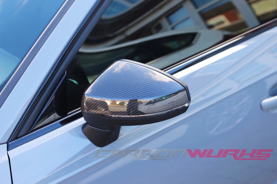 Audi A3 Silver Carbon Fibre Mirrors - Without Lane Assist - Exclusive Range 9