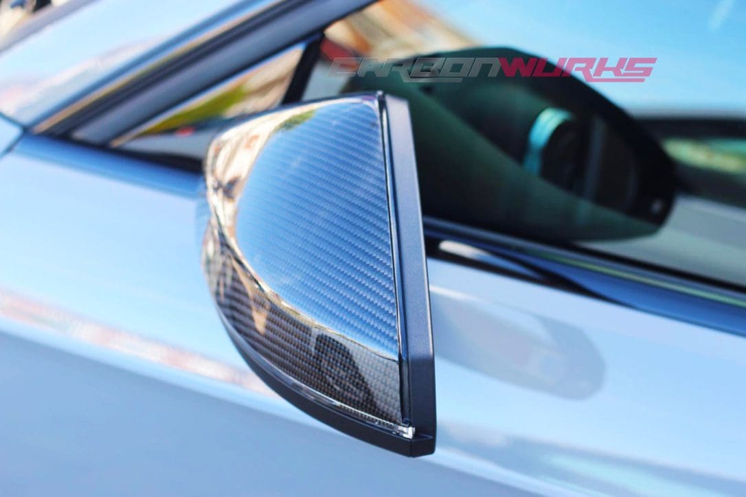 Audi A3 Silver Carbon Fibre Mirrors - Without Lane Assist - Exclusive Range 10