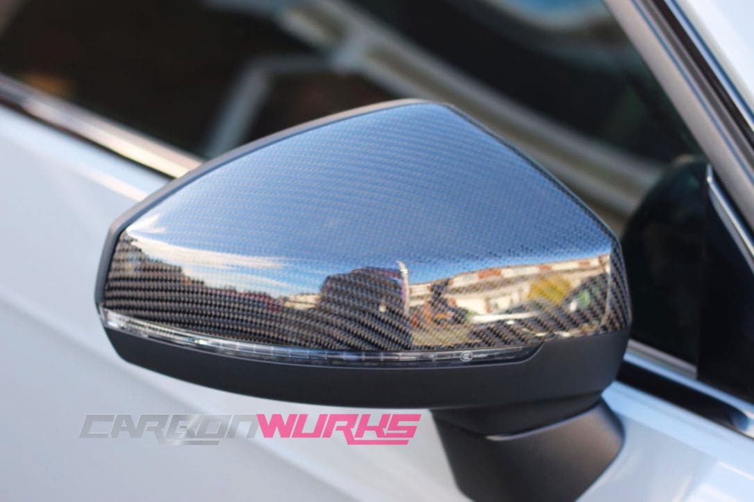 Audi A3 Silver Carbon Fibre Mirrors - Without Lane Assist - Exclusive Range 14