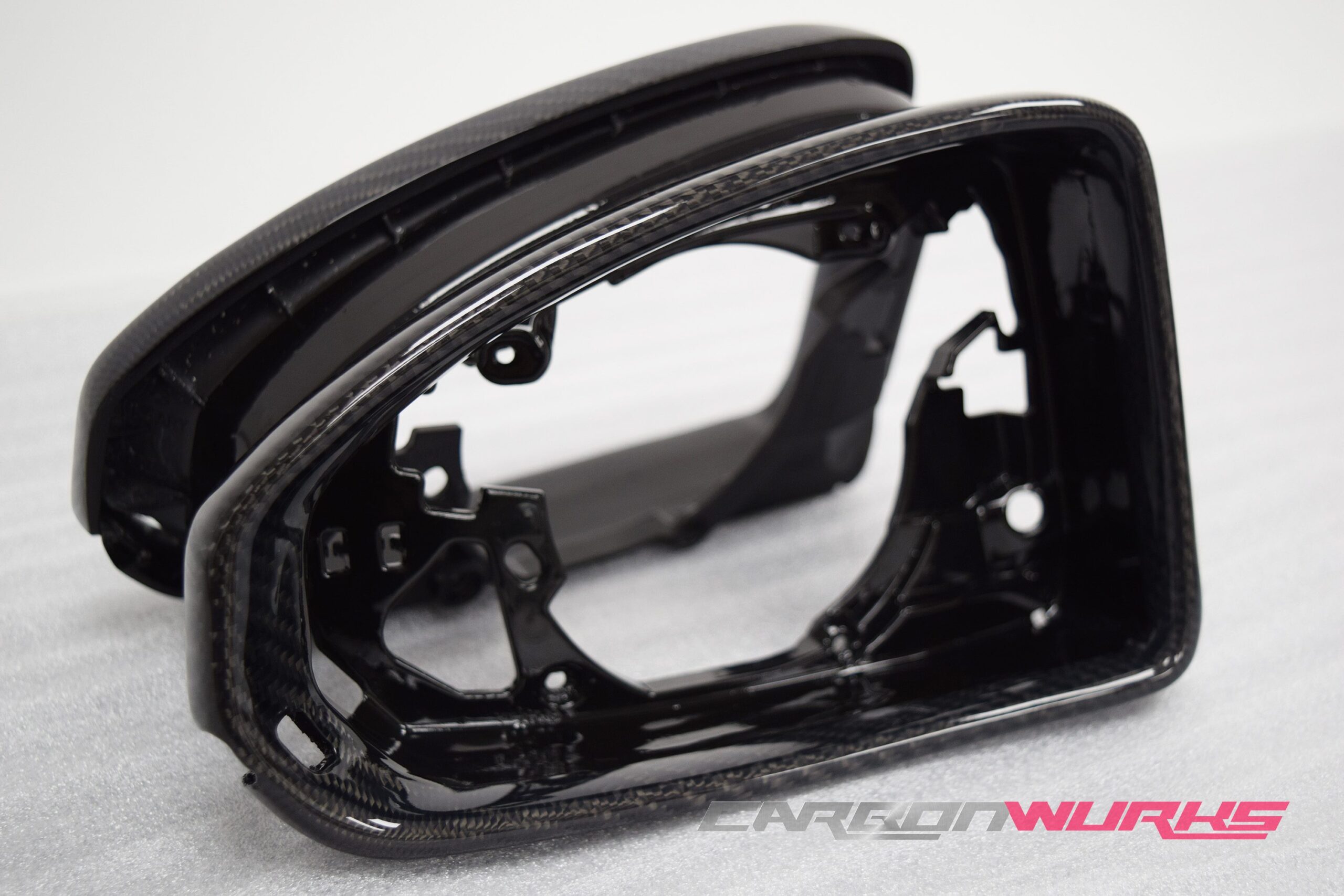 Audi TT/R8 Gloss Carbon Fibre Mirror Bezels 2