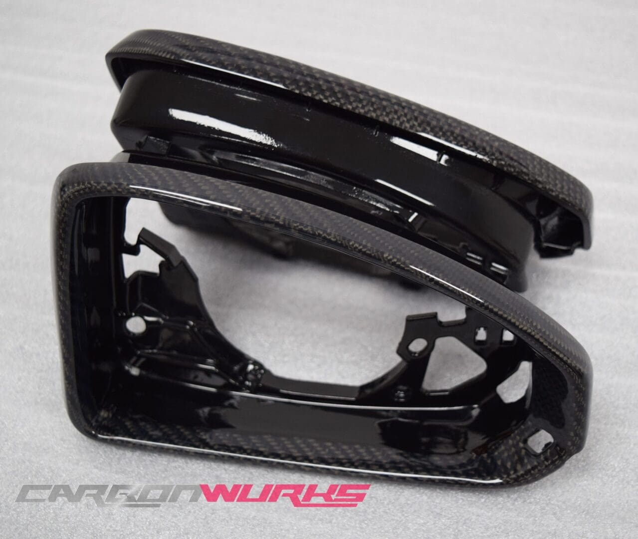 Audi TT/R8 Gloss Carbon Fibre Mirror Bezels 3