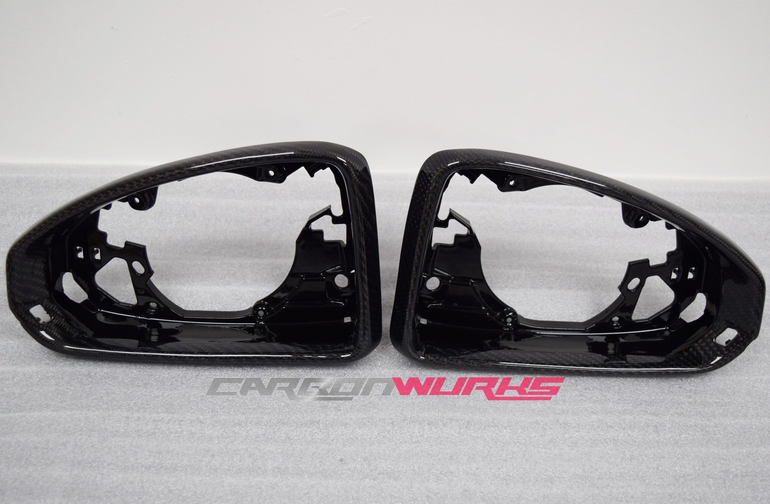 Audi TT/R8 Gloss Carbon Fibre Mirror Bezels 4