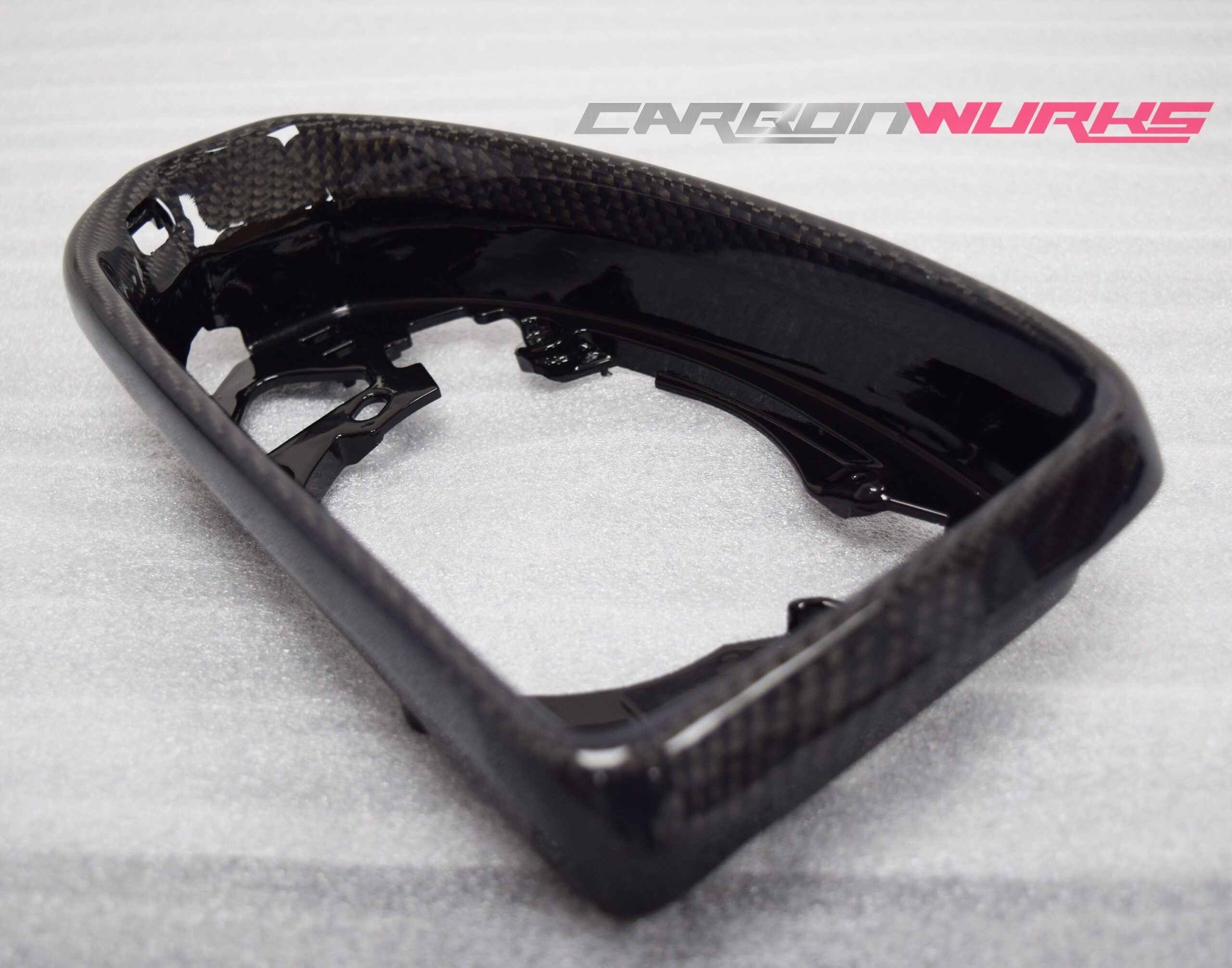 Audi TT/R8 Gloss Carbon Fibre Mirror Bezels 6