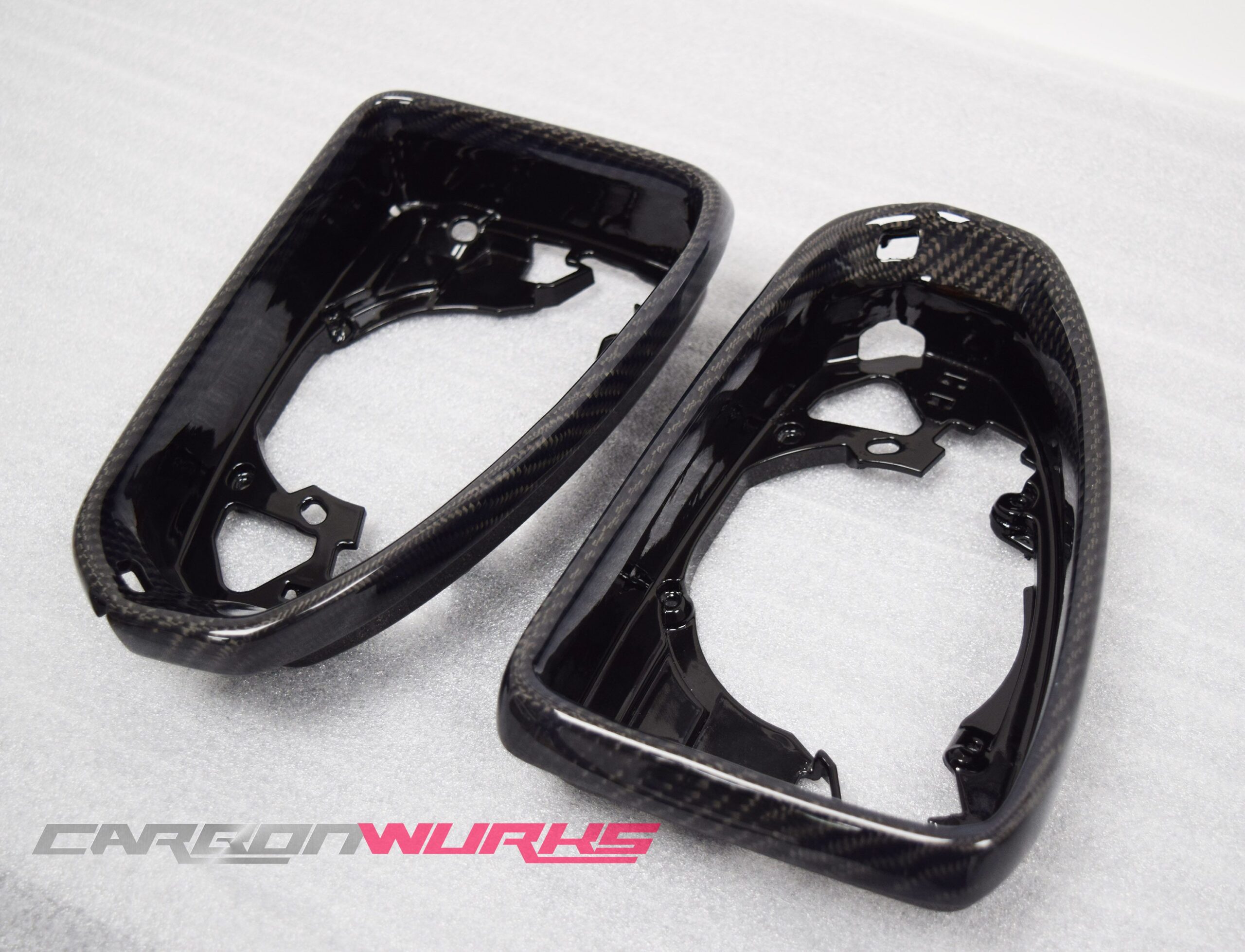 Audi TT/R8 Gloss Carbon Fibre Mirror Bezels 8