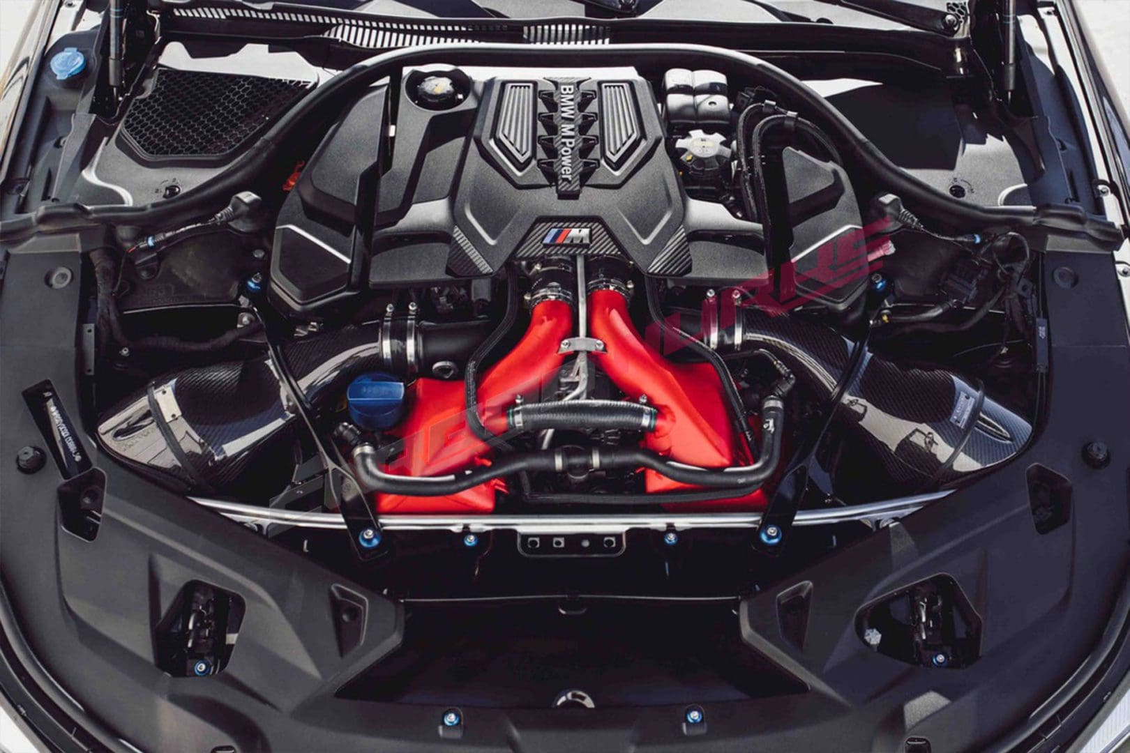 DownstarInc_BMW_M5_M8_F9X_Billet_Engine_Bay_Kit1