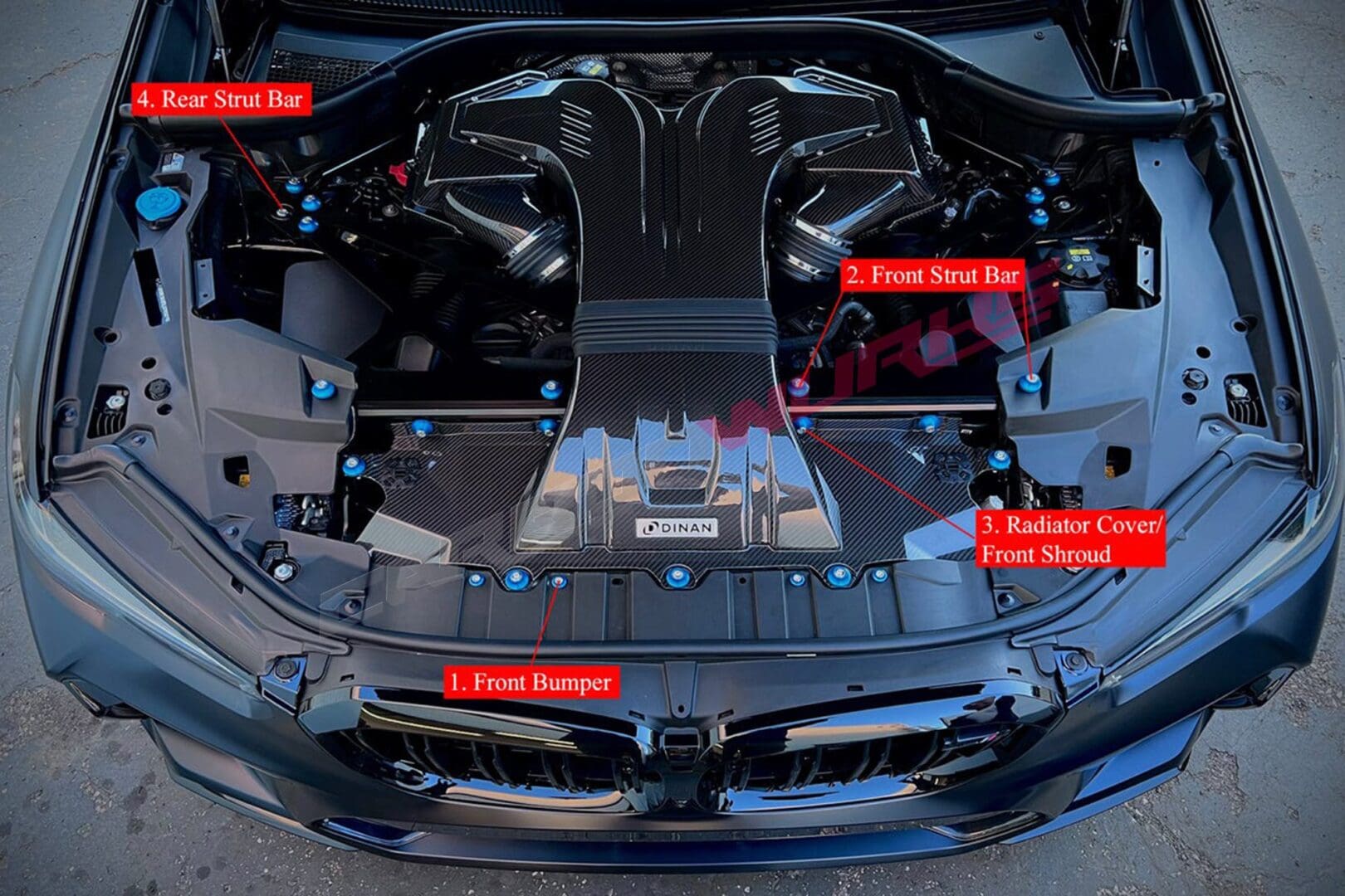 DownstarInc_BMW_X5_G05_X6_G06_Billet_Engine_Bay_Kit4
