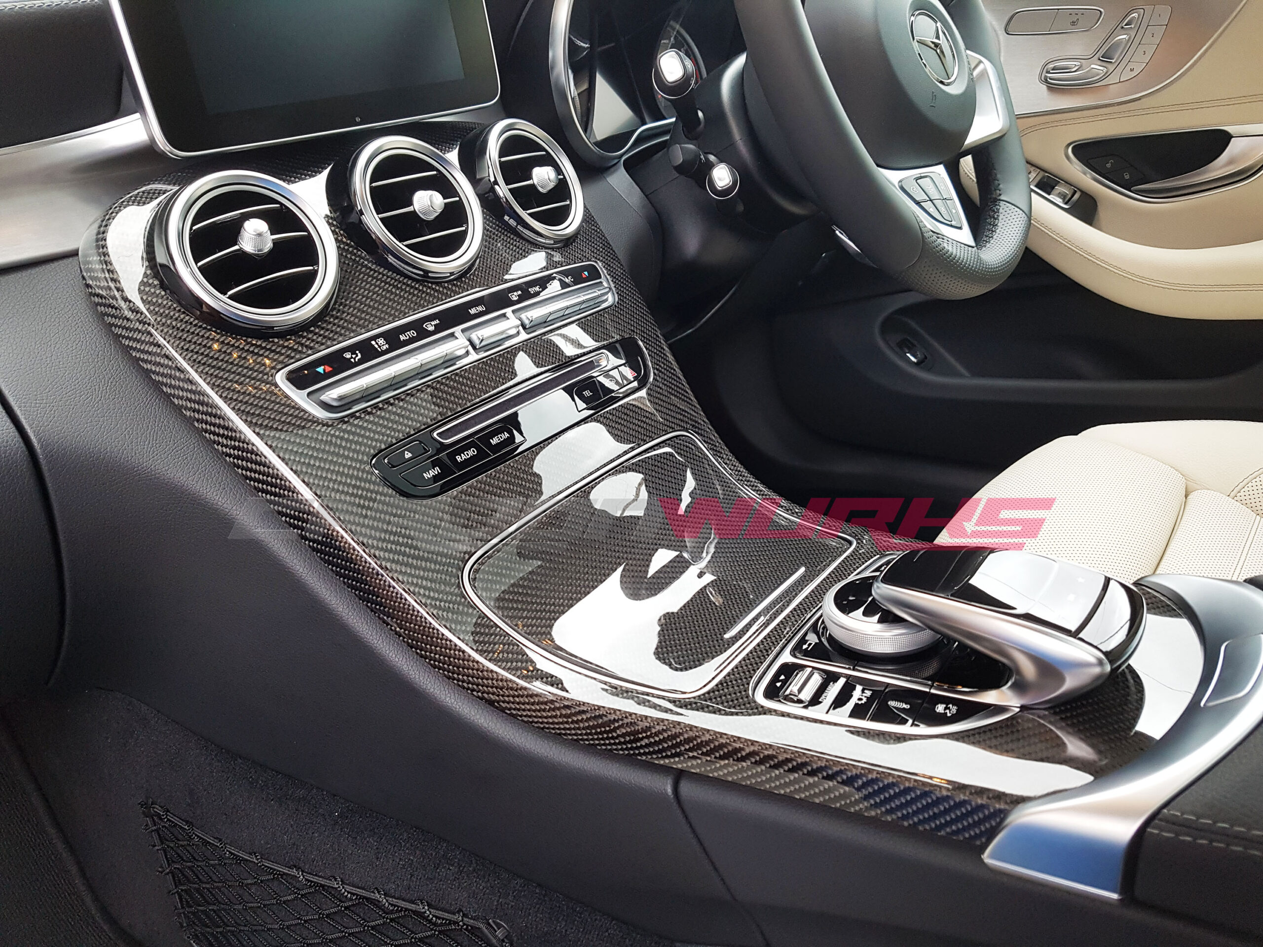 Mercedes C63 / C-Class Carbon Fibre Centre Console