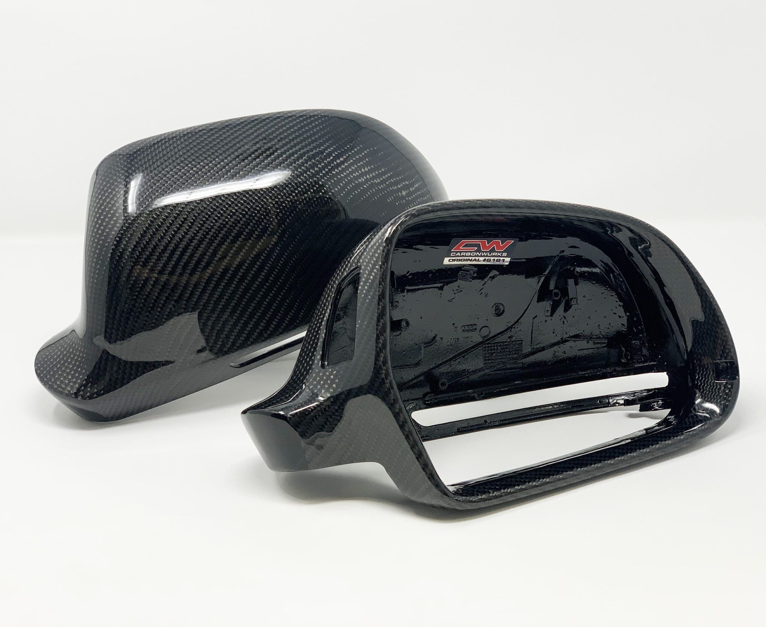 Audi A3 / A4 / A5 / A6 / Q3 Gloss Carbon Fibre Mirrors - With Lane Assist
