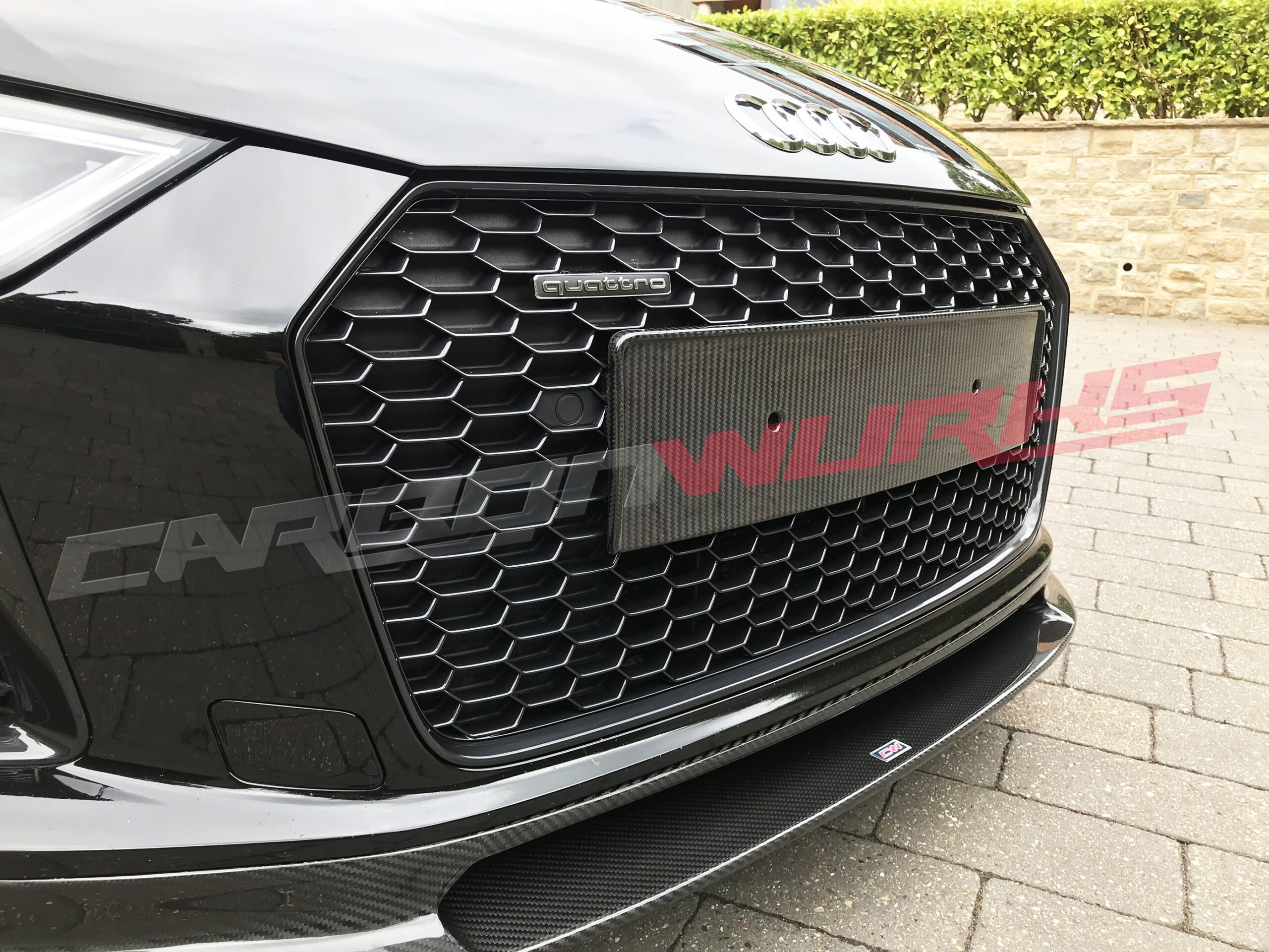 Audi R8 Carbon Fibre Number Plate Plinth Set