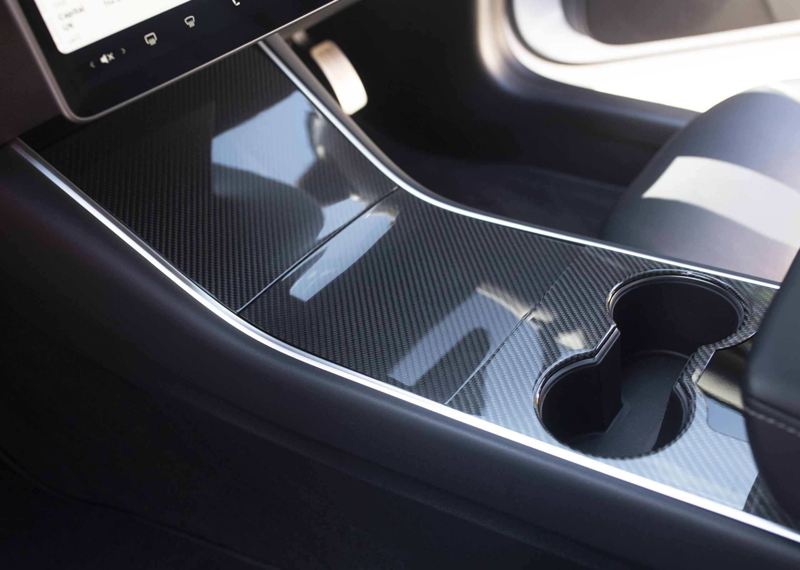 Protections Console Centrale Tesla Model 3/Y 2021-2022 - PVC - Blanc/Noir/Carbone