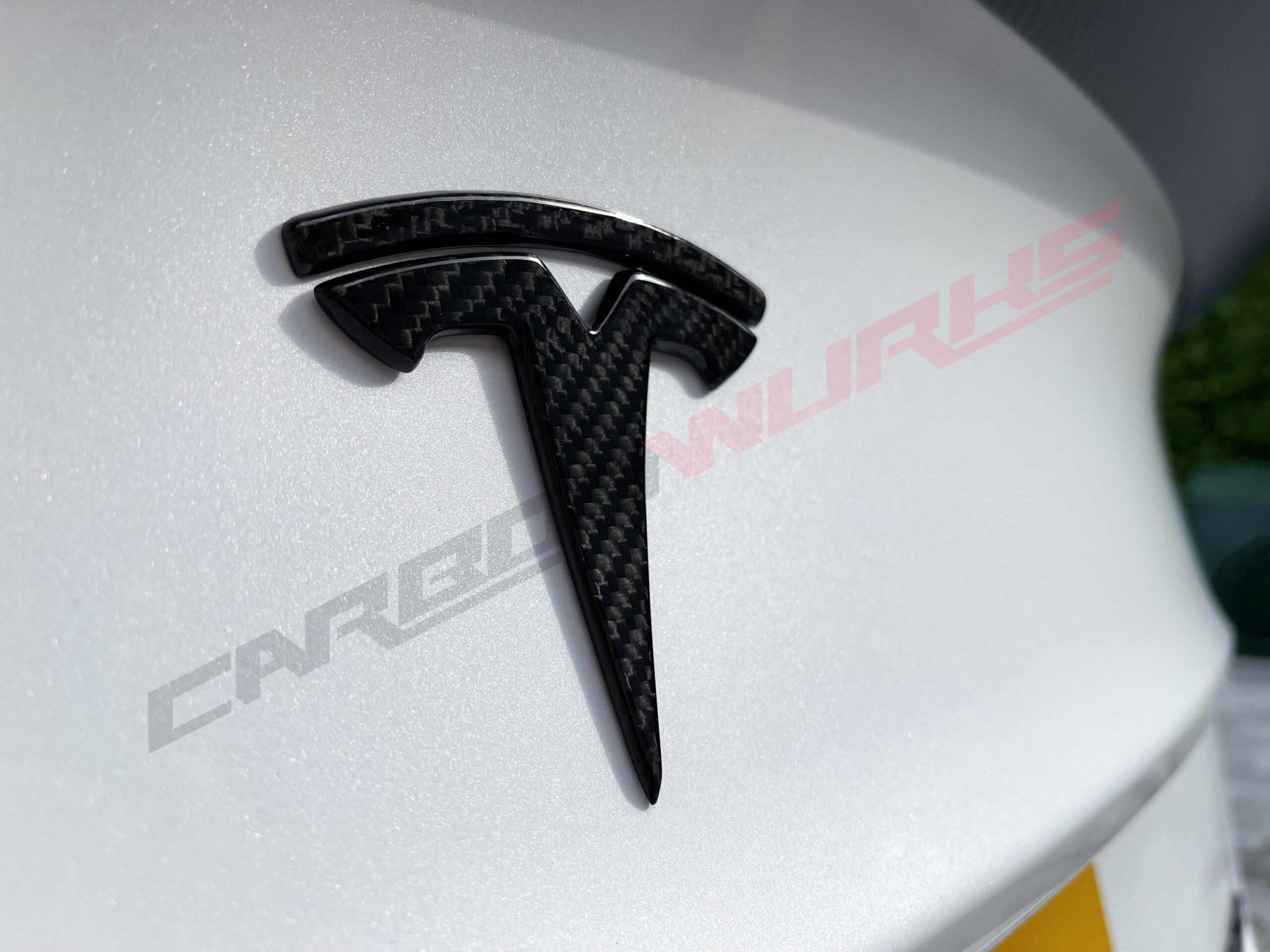 Tesla Model 3 Carbon Fibre Badge Set