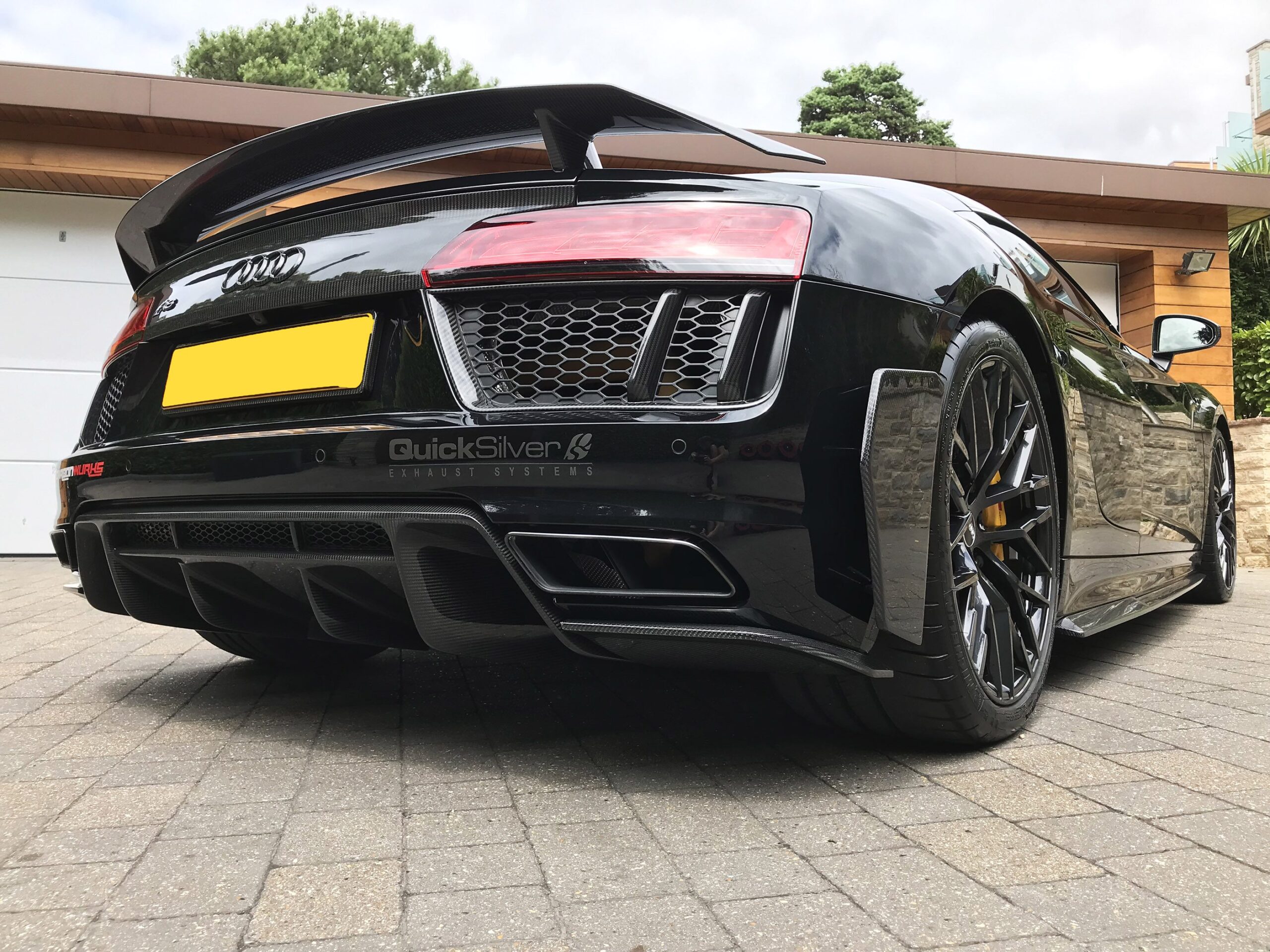 Audi R8 Carbon Fibre Rear Bumper Splitters + Side Canards