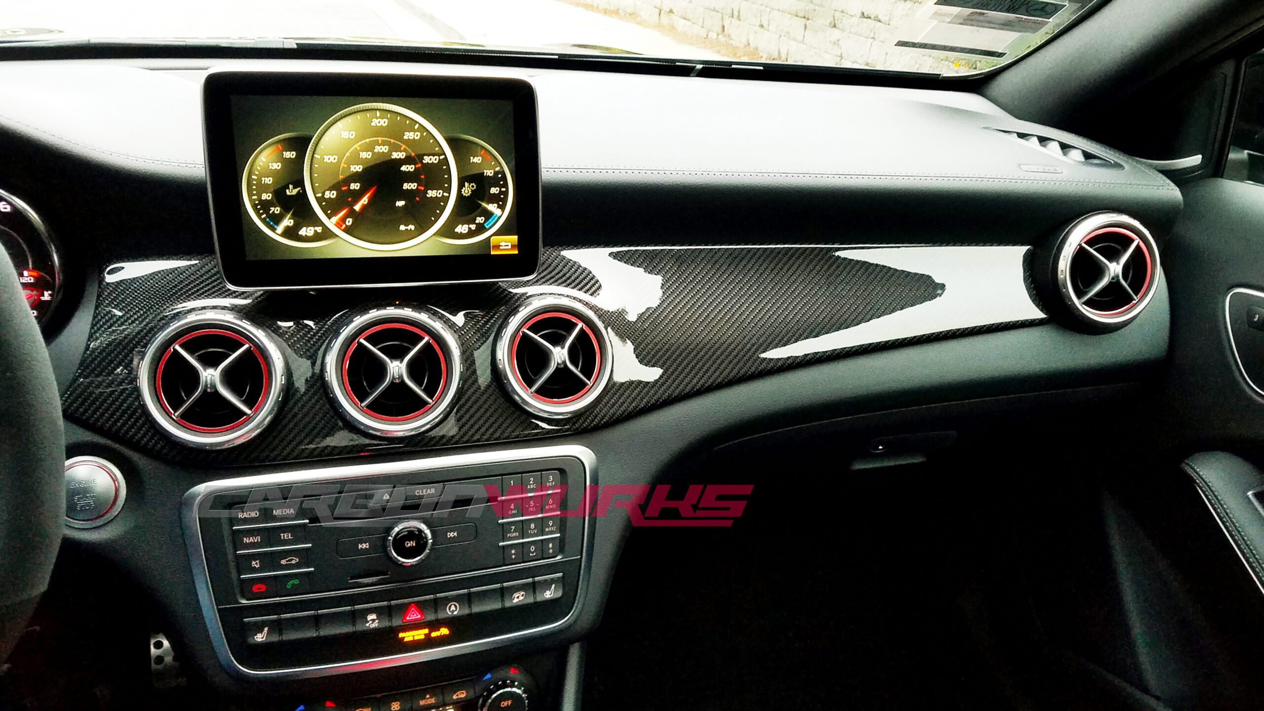 Mercedes CLA / GLA Carbon Fibre Dashboard Trim – Left Hand Drive
