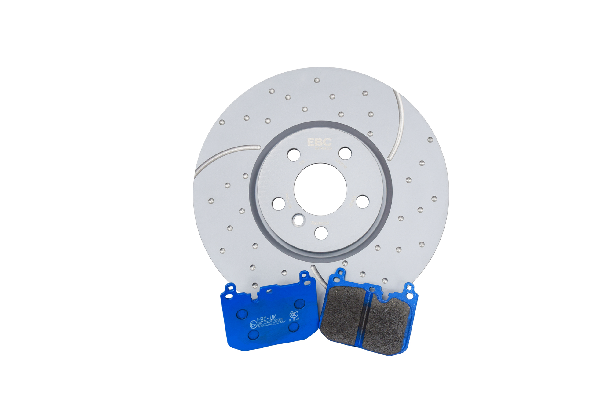 Mini F56 JCW EBC Grooved Front Brake Discs & BlueStuff Pads