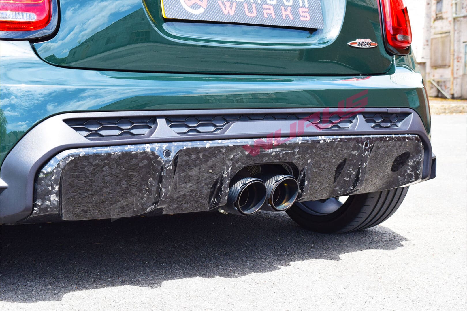 Mini F56 Cooper JCW LCI 2 Forged Carbon Fibre Diffuser