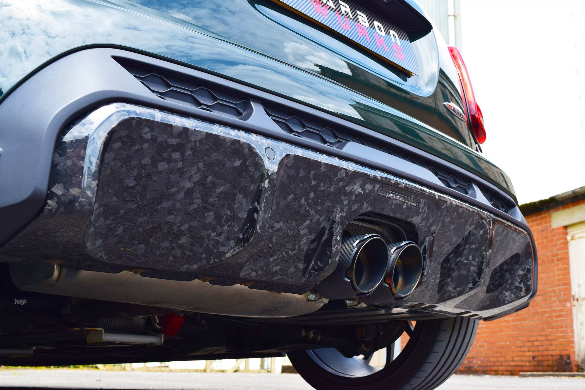 Mini F56 Cooper JCW LCI 2 Forged Carbon Fibre Diffuser