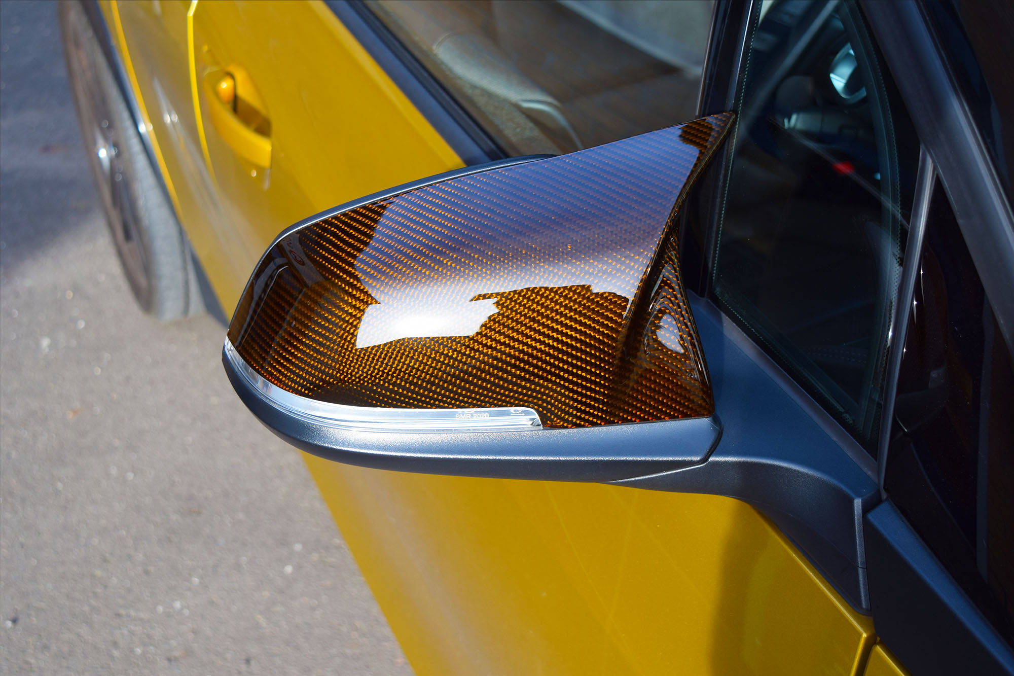 Custom Coloured Carbon Fibre Finish For BMW i3 Mirrors