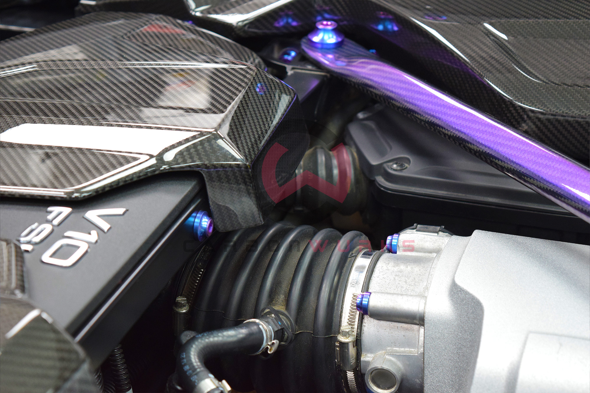 Downstar Inc Audi R8 4S Gen 2 Titanium Engine Bay Dress Up Kit