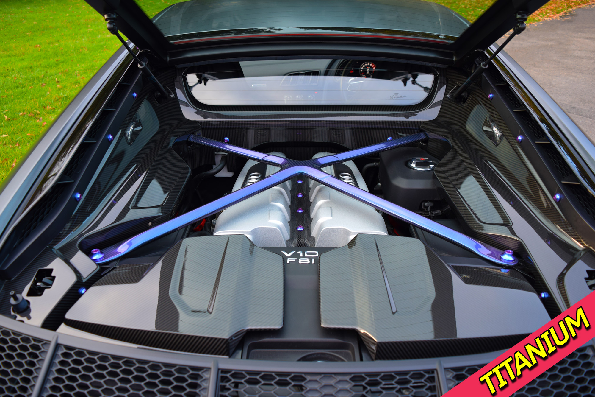 Downstar Inc Audi R8 4S Gen 2 Titanium Engine Bay Dress Up Kit