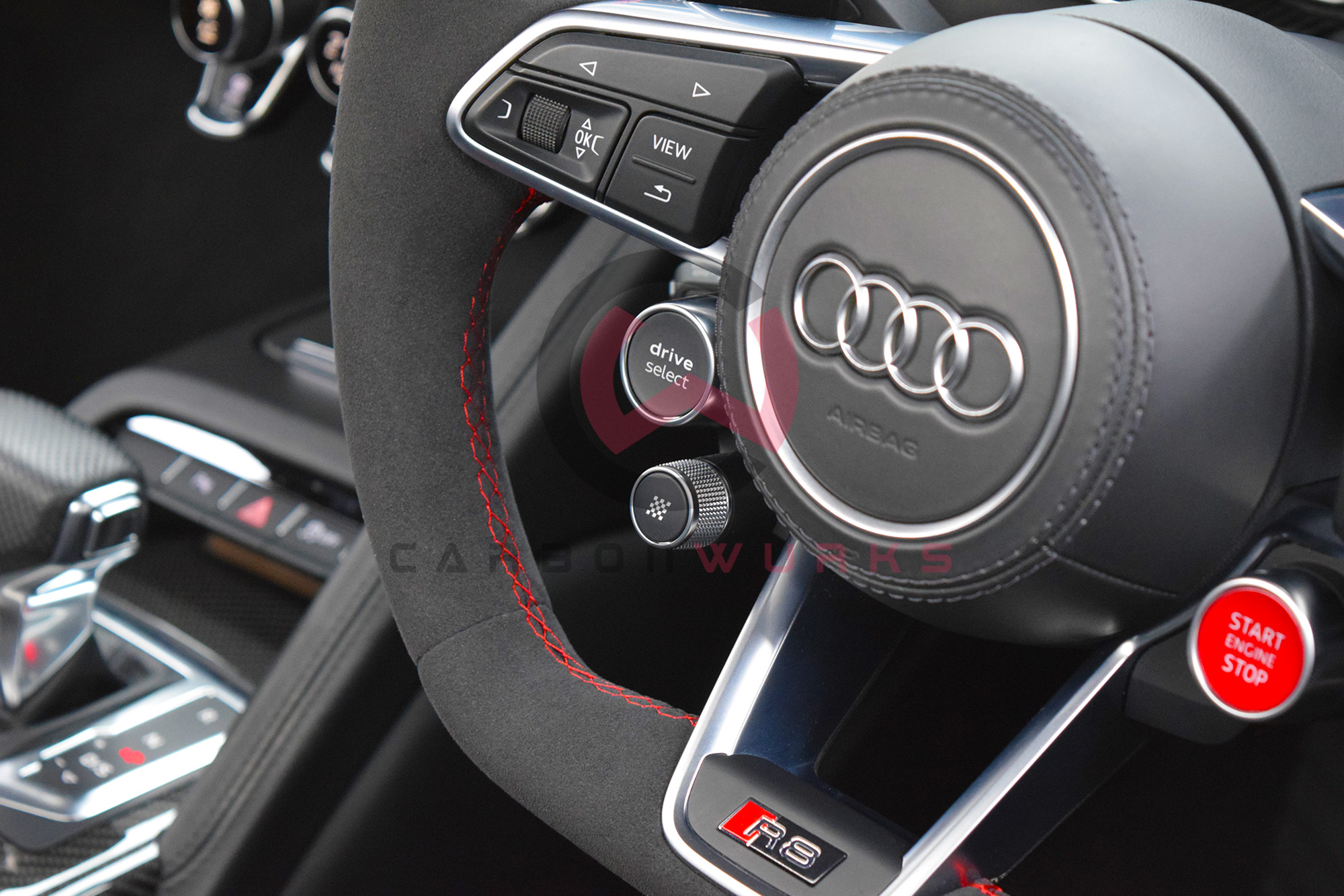 Audi R8 4S Facelift Alcantara Sport Steering Wheel Custom Stitch Carbonwurks Poole Dorset