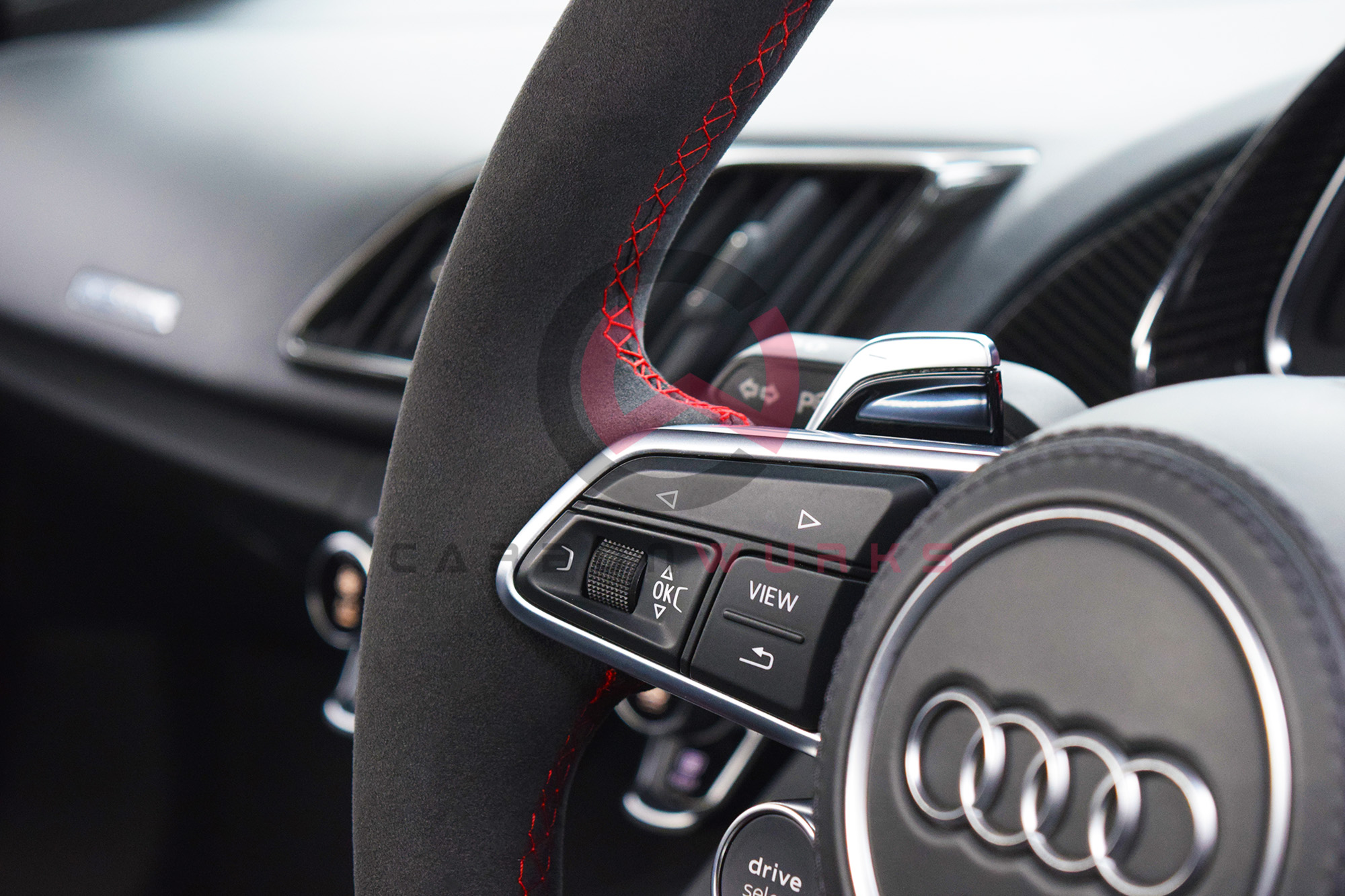 Audi R8 4S Facelift Alcantara Sport Steering Wheel Custom Stitch Carbonwurks Poole Dorset