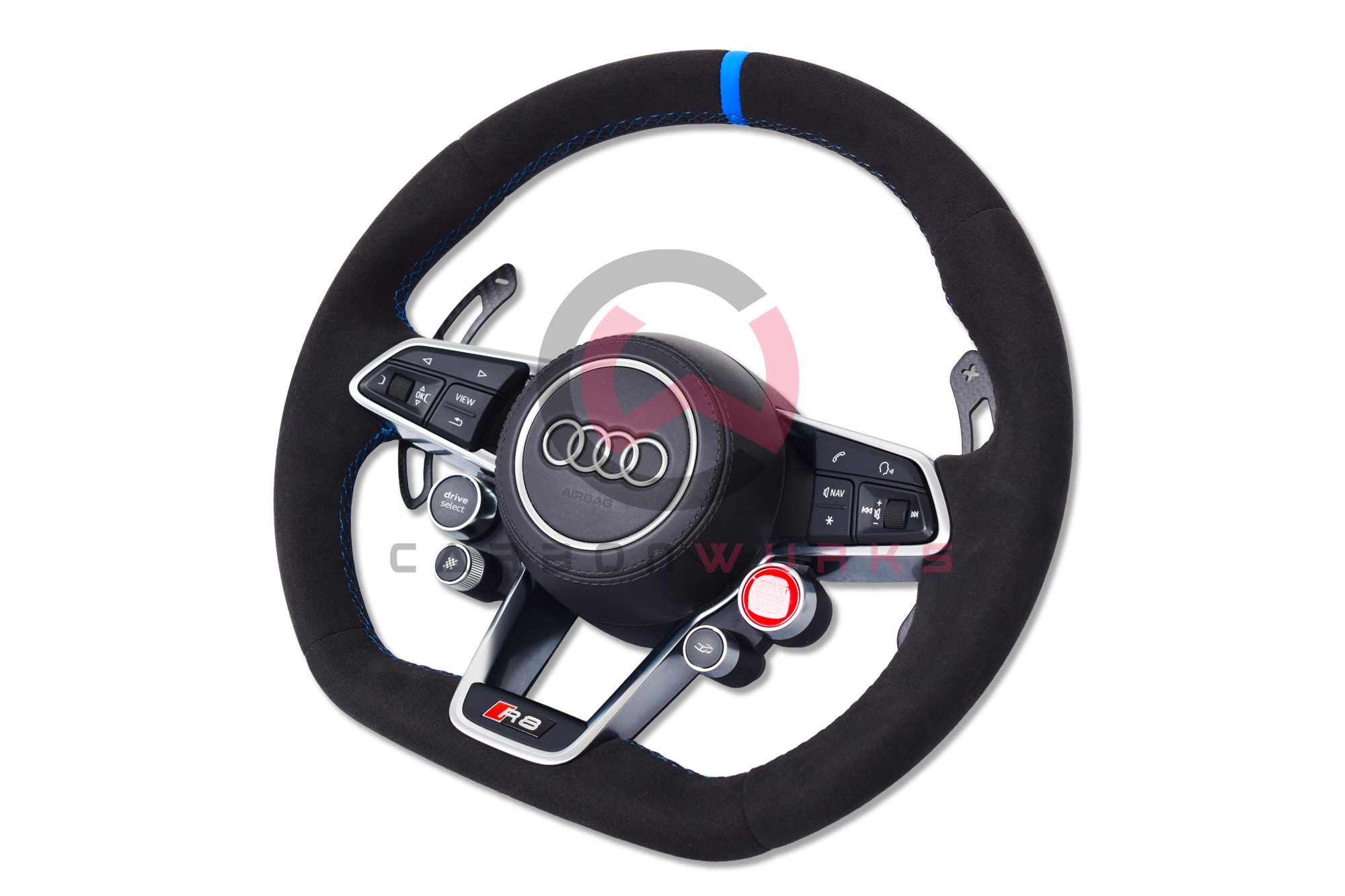 Audi R8 4S Facelift Alcantara Sport Steering Wheel Custom Stitch Carbonwurks Poole Dorset