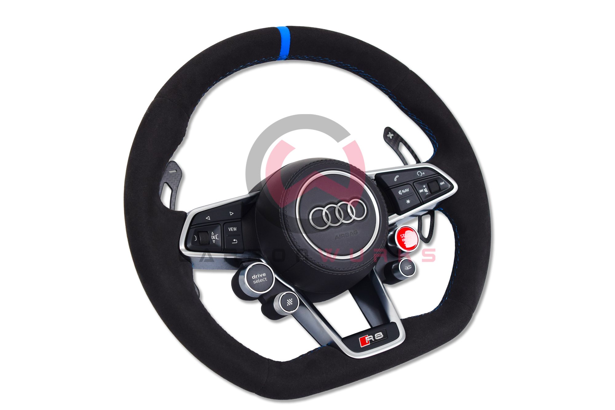 Audi R8 4S Facelift Alcantara Sport Steering Wheel Custom Stitch Carbonwurks Poole Dorset