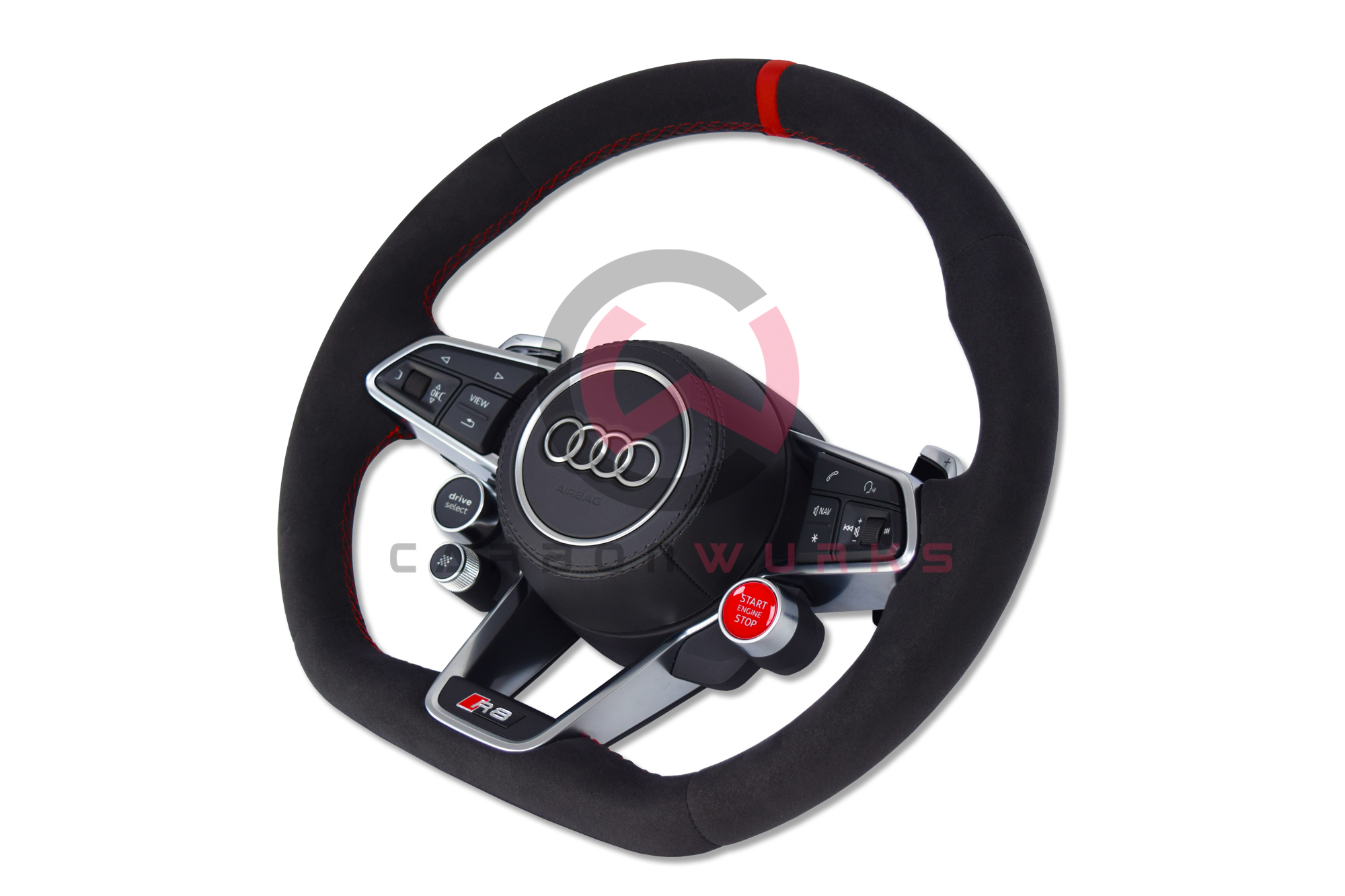 Audi R8 4S Facelift Alcantara Sport Steering Wheel Custom Stitch Carbonwurks Poole Dorset