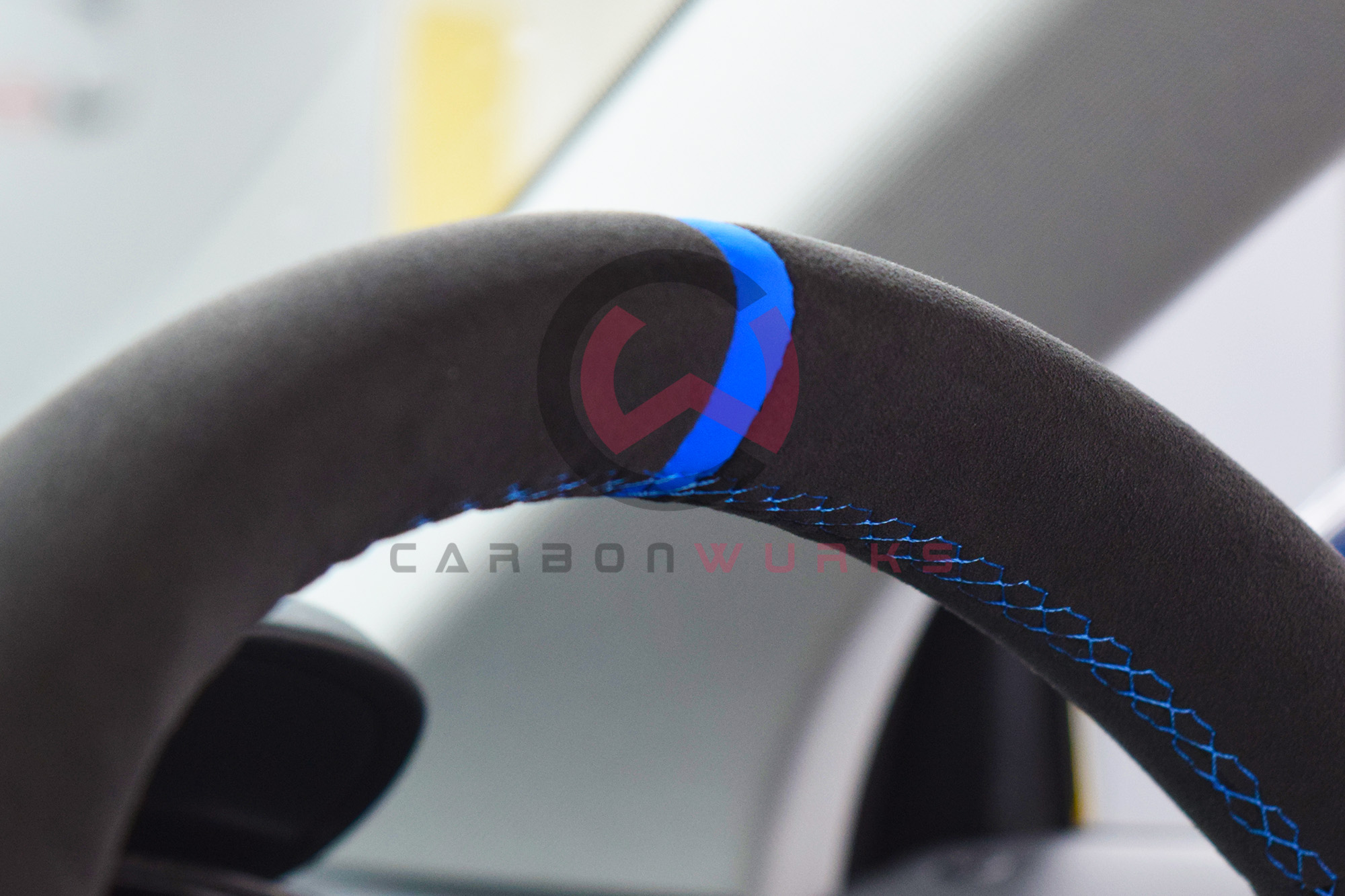 Audi R8 4S Facelift Alcantara Sport Steering Wheel Custom Stitch Carbonwurks Poole Dorset