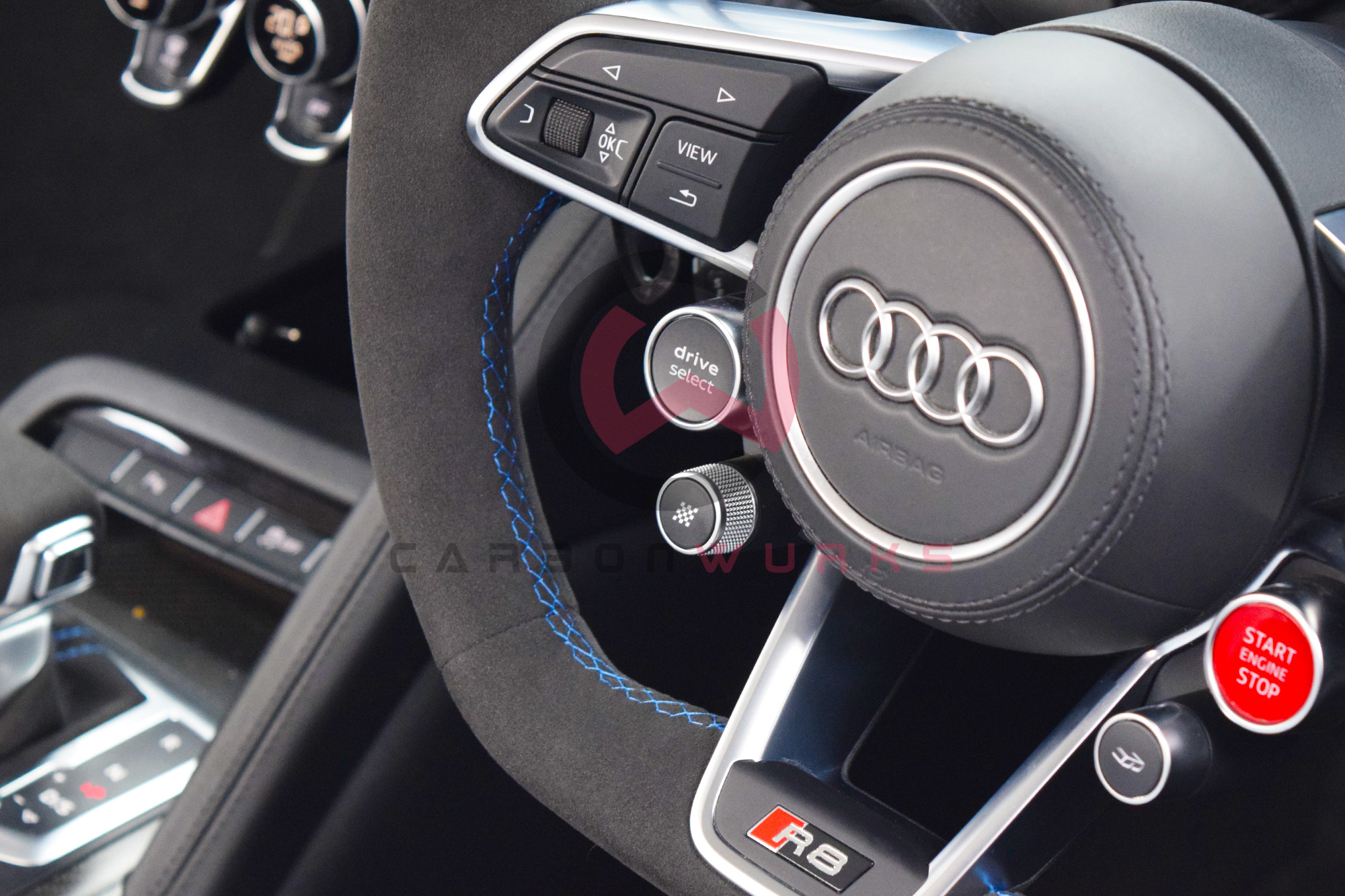 Audi R8 4S Facelift Alcantara Sport Steering Wheel Custom Stitch Carbonwurks Poole Dorset