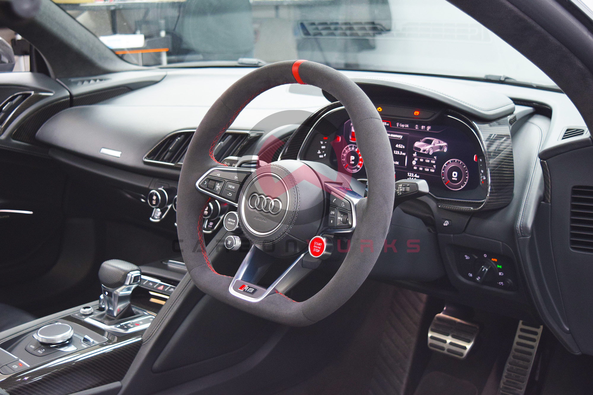 Audi R8 4S Facelift Alcantara Sport Steering Wheel Custom Stitch Carbonwurks Poole Dorset