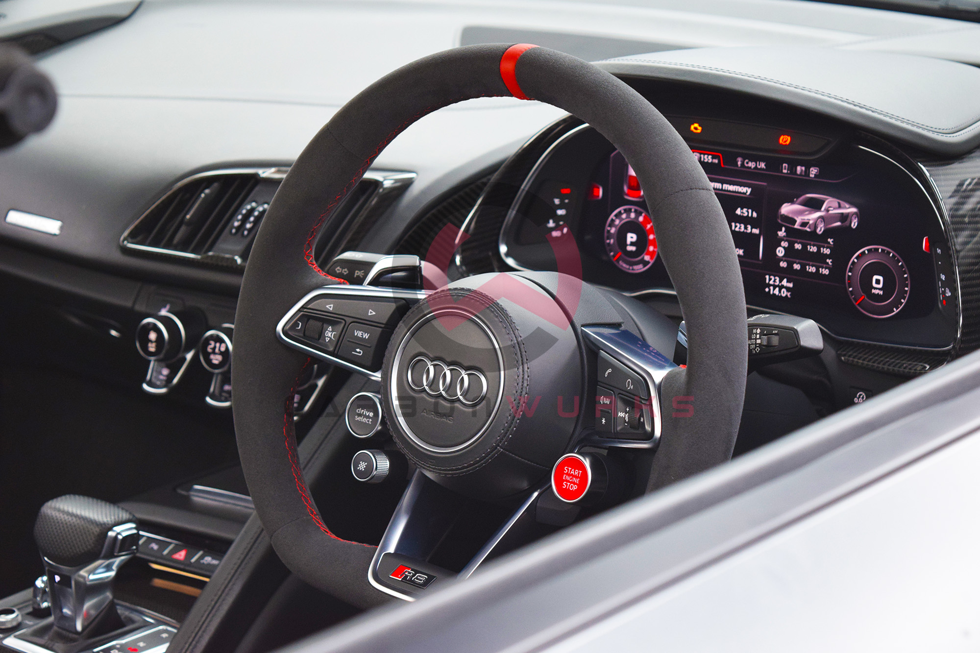 Audi R8 4S Facelift Alcantara Sport Steering Wheel Custom Stitch Carbonwurks Poole Dorset