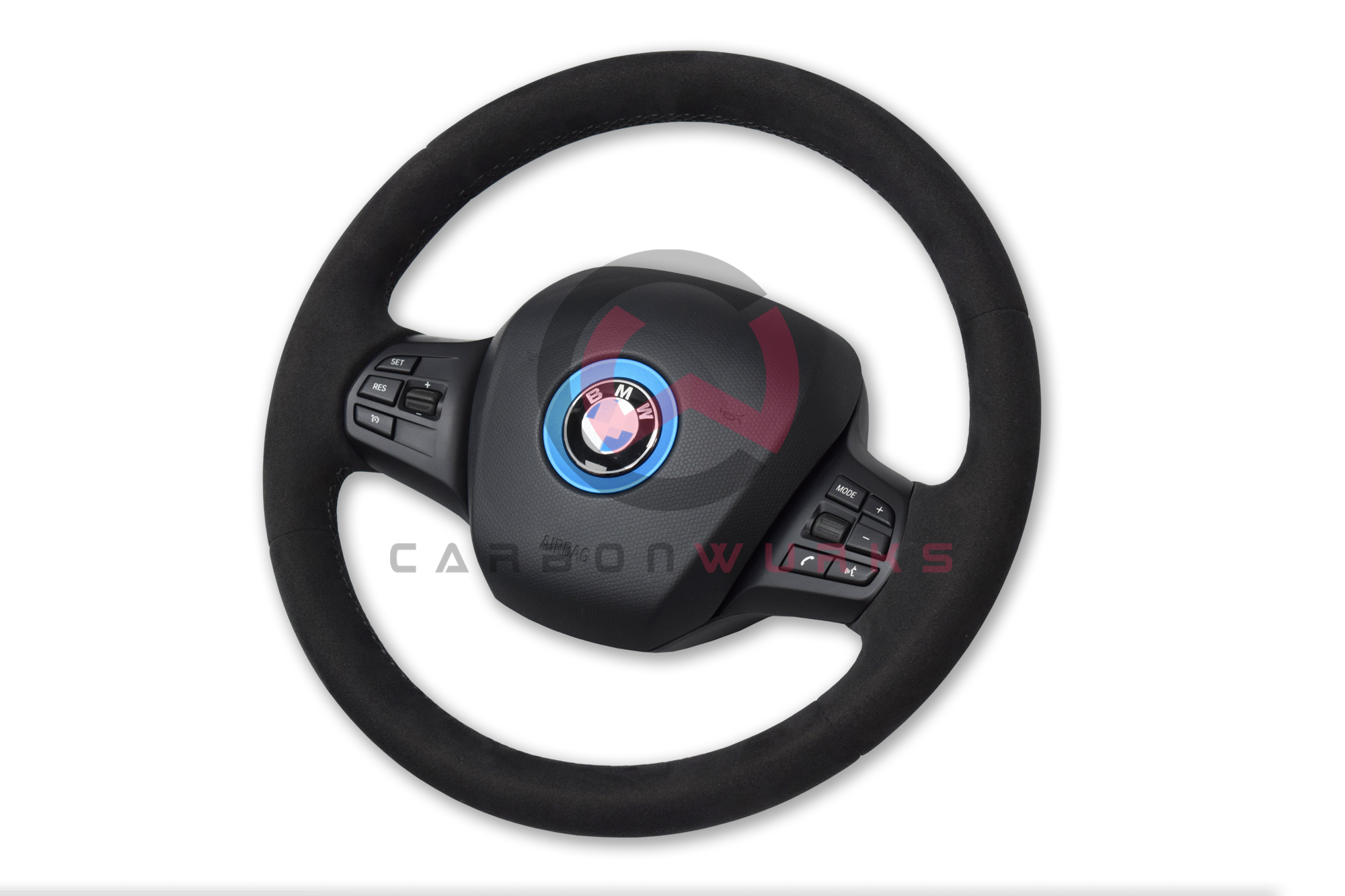 BMW i3 i3S Alcantara Steering Wheel Custom Stitch Carbonwurks Poole Dorset