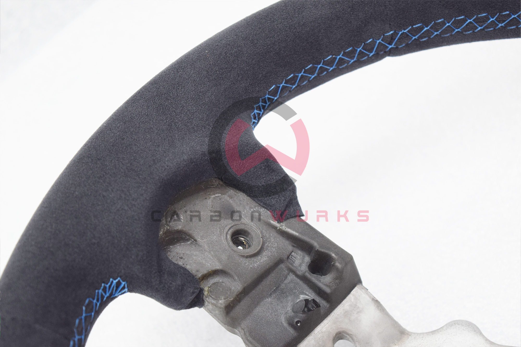 BMW i3 i3S Alcantara Steering Wheel Blue Stitch Carbonwurks Poole Dorset