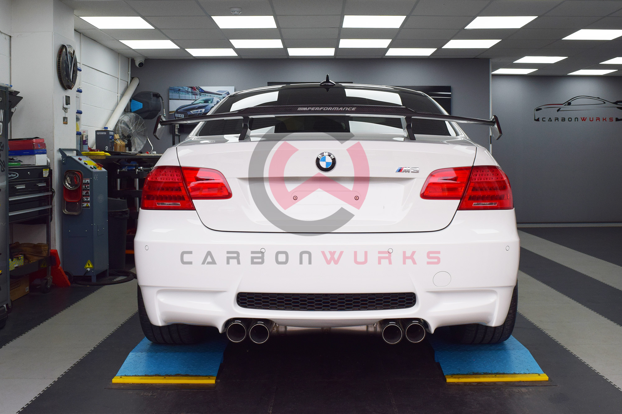 BMW E92 M3 Carbon Fibre Flow Through Rear Spoiler Wing Carbonwurks Poole Bournemouth Dorset