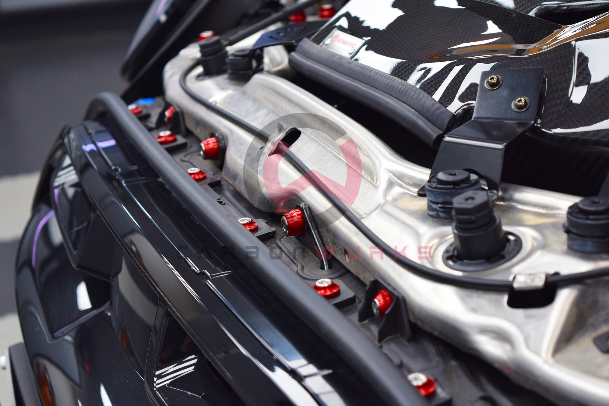 Carbonwurks Mini Cooper S JCW F66 Downstar Inc Aluminium Beauty Washer Engine Bay Kit