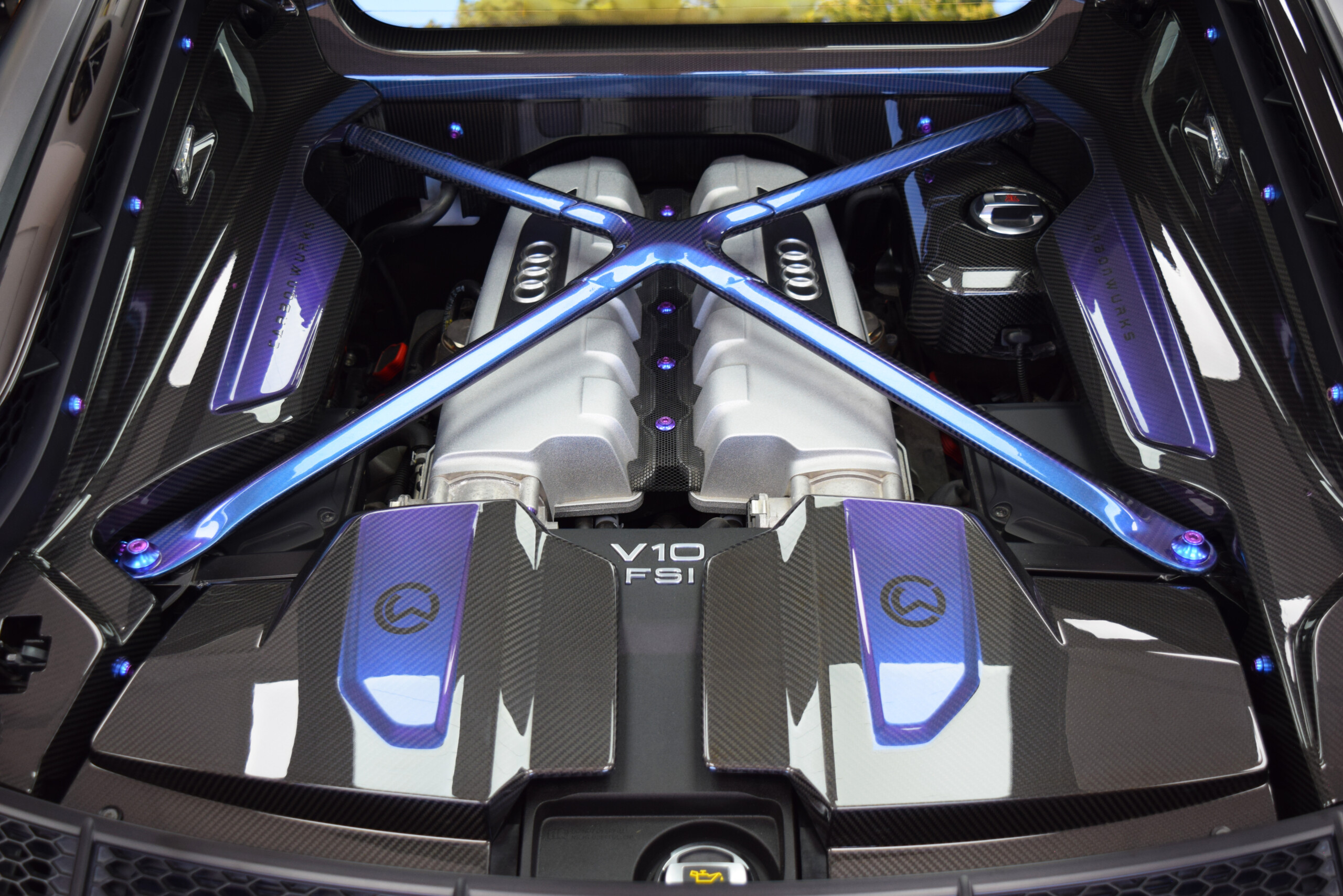 Custom Audi R8 Carbon Fibre Engine Bay