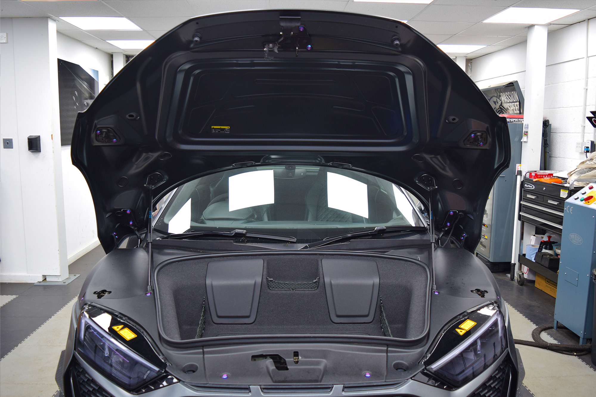 Downstar Inc Audi R8 4S Gen 2 Titanium Frunk / Bonnet Dress Up Kit