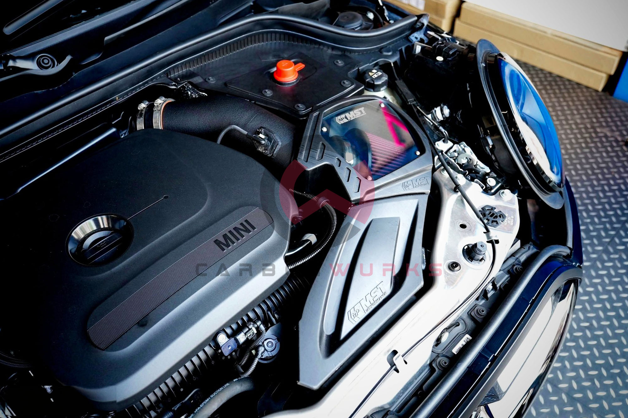 Mini Cooper S JCW F65 F66 F67 MST Performance Air Intake Filter Carbonwurks Poole Bournemouth Dorset