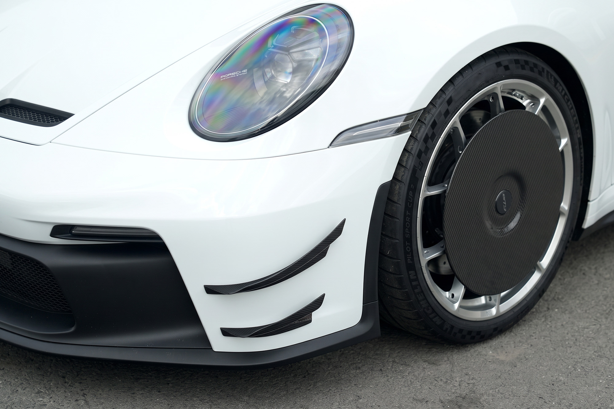 Porsche GT3 GT3RS Silver Rocket Carbon Fibre Dual Element Canards Carbonwurks Poole Bournemouth Dorset